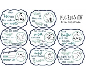 Stickserie - ITH Mug Rugs Crazy Cats Doodle 